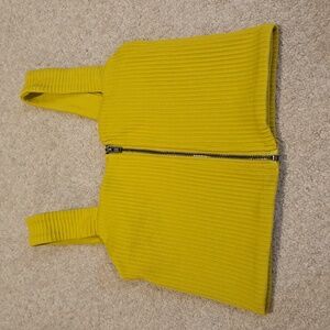 Junior small, zipfront crop top.